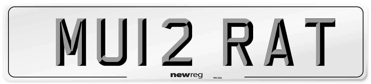 MU12 RAT Number Plate from New Reg